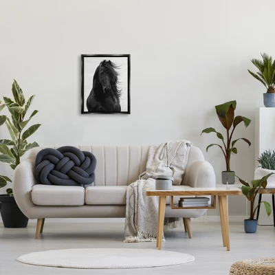 Stupell Industries Black Stallion Horse Portrait Soft Grey Sky Photography 3 Stupell Industries Black Stallion Horse Portrait Soft Grey Sky Photography