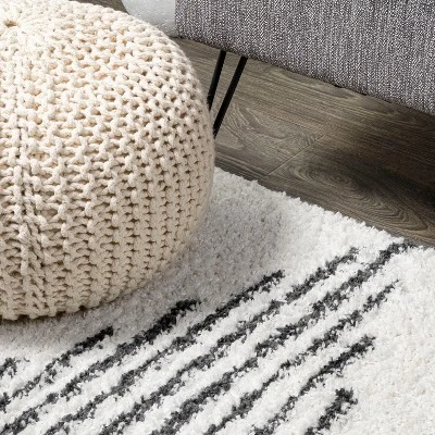 Elm Diamond Stripe Geometric Shag Indoor Area Rug - JONATHAN Y 9 Elm Diamond Stripe Geometric Shag Indoor Area Rug - JONATHAN Y - Image 7
