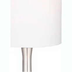 360 Lighting Modern Table Lamp With USB And AC Power Outlet Workstation Charging Base 24.5" High Brushed Nickel Droplet Living Room Desk Bedroom -Home Decoration GUEST 04b40227 af1f 46f2 8b81 86237c997dae