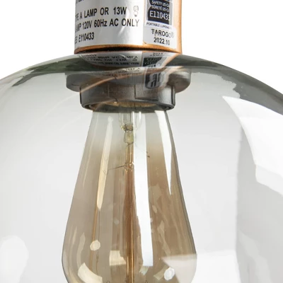 Metal And Wood Floor Lamp With Glass Globe Shade Gold - Storied Home 7 Metal And Wood Floor Lamp With Glass Globe Shade Gold - Storied Home - Image 5