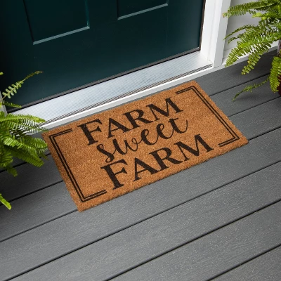 Evergreen Farm Sweet Farm Indoor Outdoor Natural Coir Doormat 1'4"x2'4" Brown 4 Evergreen Farm Sweet Farm Indoor Outdoor Natural Coir Doormat 1'4"x2'4" Brown - Image 2