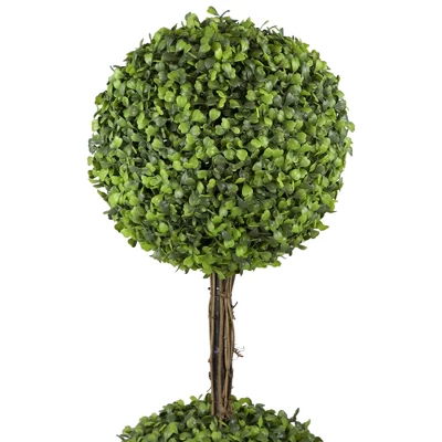 Northlight 4' Unlit Artificial Potted Two Tone Green Double Ball Boxwood Topiary Garden Tree 3 Northlight 4' Unlit Artificial Potted Two Tone Green Double Ball Boxwood Topiary Garden Tree - Image 2