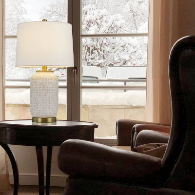 24" Ceramic Contemporary Table Lamp Ivory - Cal Lighting 5 24" Ceramic Contemporary Table Lamp Ivory - Cal Lighting - Image 3