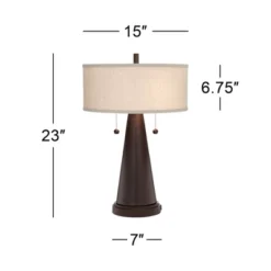 Franklin Iron Works Craig Rustic Farmhouse Accent Table Lamps 23" High Set Of 2 Bronze With USB Charging Port Natural Drum Shade For Bedroom Desk 15 Franklin Iron Works Craig Rustic Farmhouse Accent Table Lamps 23" High Set Of 2 Bronze With USB Charging Port Natural Drum Shade For Bedroom Desk -Home Decoration GUEST 07edf709 c43c 45f1 ac84 373dfc259943