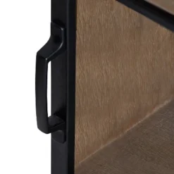 22" X 28" Barnhardt Decorative Wooden Wall Cabinet With Sliding Glass Door Rustic Brown - Kate & Laurel All Things Decor -Home Decoration GUEST 0853b39d a1d0 4d3d 8eca e78f87343374