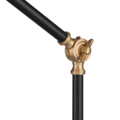 360 Lighting Colborne Modern Mid Century Desk Table Lamp 28" Tall Antique Brass Black With USB Charging Port LED For Bedroom Living Room Bedside Kids -Home Decoration GUEST 0991d604 6561 4175 a8fd 3ea9d9c3b677