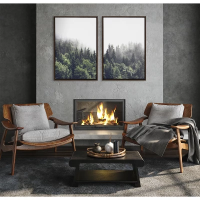 (Set Of 2) 23" X 33" Sylvie Foggy Day Framed Canvas Set By Creative Bunch Brown - Kate & Laurel All Things Decor 6 (Set Of 2) 23" X 33" Sylvie Foggy Day Framed Canvas Set By Creative Bunch Brown - Kate & Laurel All Things Decor - Image 4