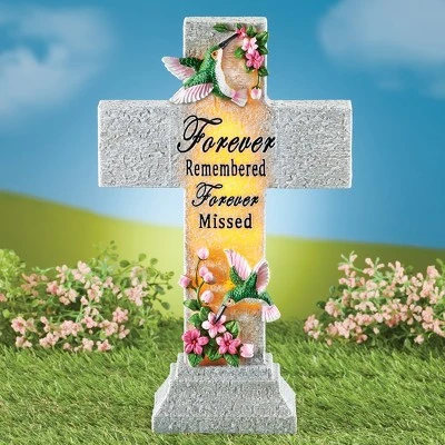 Collections Etc Forever Remembered Forever Missed Solar Memorial Cross 3 Collections Etc Forever Remembered Forever Missed Solar Memorial Cross