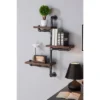 38" Orton Pine Wood 3 Floating Wall Shelves Industrial Gray/Walnut - Armen Living 2 38" Orton Pine Wood 3 Floating Wall Shelves Industrial Gray/Walnut - Armen Living -Home Decoration GUEST 0db900ba 1501 432b 9cd0 f647f512d6e6