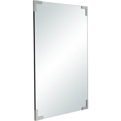 Noble Park Slynia Rectangular Vanity Decorative Wall Mirror Modern Silver Metal Corner 27" Wide For Bathroom Bedroom Living Room Home Office Entryway 7 Noble Park Slynia Rectangular Vanity Decorative Wall Mirror Modern Silver Metal Corner 27" Wide For Bathroom Bedroom Living Room Home Office Entryway - Image 5