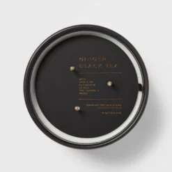 15oz Ceramic Jar 3-Wick Black Label Ginger Black Tea Candle - Threshold™ -Home Decoration GUEST 101513e9 4210 4604 bdb9 03938613d90c