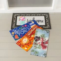 Evergreen Indoor Outdoor Doormat Bundle Set Of 5 - Frame And 4 Welcome Seasonal Inserts Pumpkins Lemonade Snowman Floral -Home Decoration GUEST 1090b624 b17a 4d87 a30f 2e6751a90af9