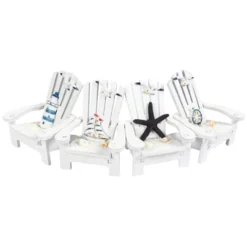 Juvale Set Of 4 Mini Beach Chair For Bathroom, Nautical Home Decor, Ocean Decorations (4 In) -Home Decoration GUEST 10c9cc99 bd92 4d18 8cf0 7eb37fc793d2