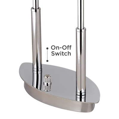 Possini Euro Design Charles Street Modern Desk Lamp 23" High Chrome Satin Nickel Frosted Slump Glass Shade For Bedroom Living Room Bedside Nightstand 6 Possini Euro Design Charles Street Modern Desk Lamp 23" High Chrome Satin Nickel Frosted Slump Glass Shade For Bedroom Living Room Bedside Nightstand - Image 4