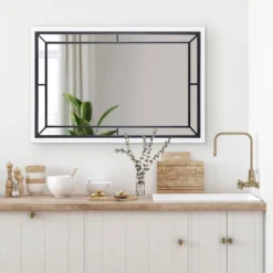 24" X 36" Audubon Rectangle Wall Mirror White - Kate & Laurel All Things Decor -Home Decoration GUEST 111d2fdf 4eaa 4949 b8d2 21078c527422