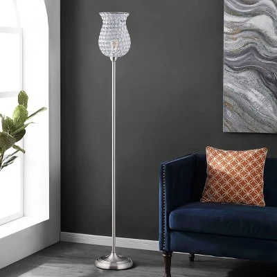 Ricky Iron Floor Lamp (Includes LED Light Bulb) Brushed Nickel - Safavieh 4 Ricky Iron Floor Lamp (Includes LED Light Bulb) Brushed Nickel - Safavieh - Image 2
