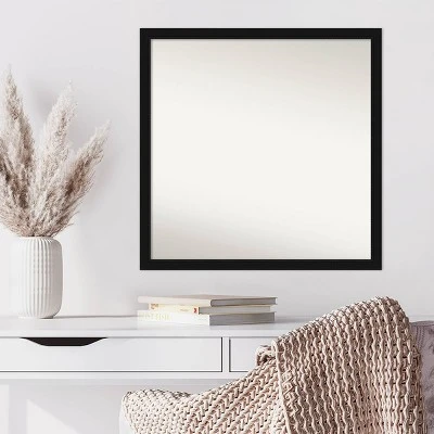 28" X 28" Non-Beveled Avon Black Narrow Wall Mirror - Amanti Art 8 28" X 28" Non-Beveled Avon Black Narrow Wall Mirror - Amanti Art - Image 6