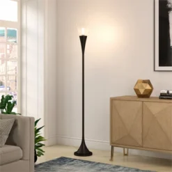 Glass Floor Lamp In Black - Henn&Hart -Home Decoration GUEST 11cd8d63 8760 44d1 acd6 dd9cbe22fae0