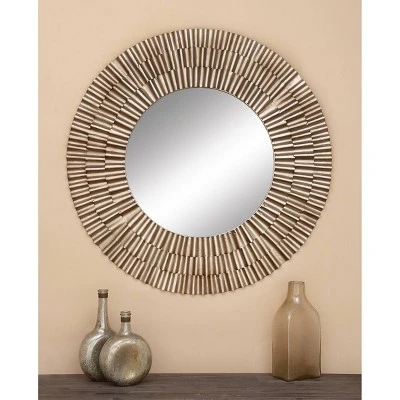 Wood Starburst Wall Mirror Silver - Olivia & May 3 Wood Starburst Wall Mirror Silver - Olivia & May
