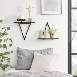 15.7" X 13.5 Set Of 2 Reversible Triangle Accent Wall Shelves - Danya B. -Home Decoration GUEST 15f46e42 d01e 4d6a b8a3 6bf4282ca7ad