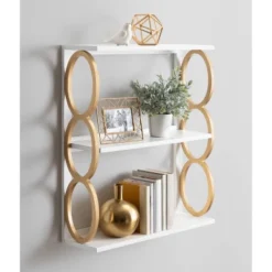 28" X 8" X 31" Ring Wooden 3-Tier Shelf White - Kate & Laurel All Things Decor 10 28" X 8" X 31" Ring Wooden 3-Tier Shelf White - Kate & Laurel All Things Decor -Home Decoration GUEST 17002748 eac2 4e28 b259 afa3db3b152a