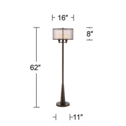 Franklin Iron Works Durango Rustic Farmhouse Floor Lamp 62" Tall Oiled Bronze Metal 3 Light LED Brown Sheer Drum Shade For Living Room Bedroom Office 14 Franklin Iron Works Durango Rustic Farmhouse Floor Lamp 62" Tall Oiled Bronze Metal 3 Light LED Brown Sheer Drum Shade For Living Room Bedroom Office -Home Decoration GUEST 1788dc71 c715 416b a832 b3463a5a2a1c