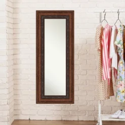 24" X 58" Non-Beveled Decorative Bronze Full Length On The Door Mirror - Amanti Art -Home Decoration GUEST 17fe86b9 e2b2 488c 8f60 7eea6eda8e29