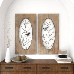 Set Of 2 Wood Bird Wall Decors With Tree Branches Brown - Olivia & May 28 Set Of 2 Wood Bird Wall Decors With Tree Branches Brown - Olivia & May -Home Decoration GUEST 180f0b74 ac72 4de1 8c5c c661052b33ab