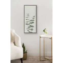 18" X 40" Sylvie Eucalyptus Botanical II By The Creative Bunch Studio Framed Wall Canvas Gray - Kate & Laurel All Things Decor -Home Decoration GUEST 1866302e 3183 4b6a b299 29443a967459