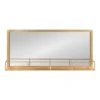 18" X 40" Jackson Metal Frame Mirror With Shelf Gold - Kate & Laurel All Things Decor
