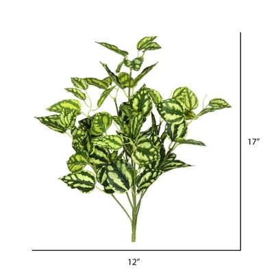 Vickerman 17" Artificial Green And White Peperomia Bush, 3 Pack 3 Vickerman 17" Artificial Green And White Peperomia Bush, 3 Pack