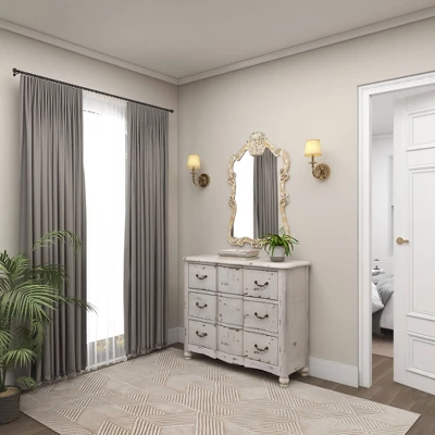 Wood Carved Acanthus Wall Mirror With Arched Top And Distressing Cream - Olivia & May 13 Wood Carved Acanthus Wall Mirror With Arched Top And Distressing Cream - Olivia & May - Image 11