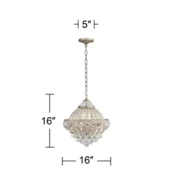 Vienna Full Spectrum Wallingford Antique Brass Chandelier 16" Wide French Crystal Glass 6-Light Fixture For Dining Room House Kitchen Island Entryway -Home Decoration GUEST 1bb51c1b 6aba 491d a01e 1ddb3f1a6e60