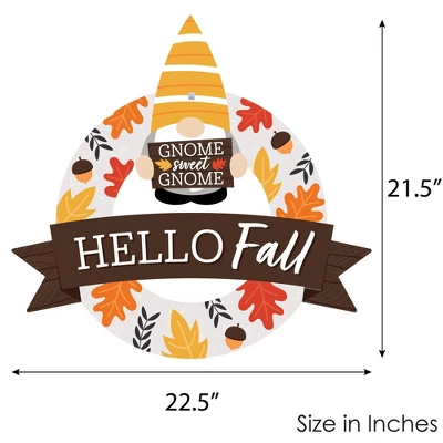 Big Dot Of Happiness Fall Gnomes - Outdoor Autumn Harvest Party Decor - Front Door Wreath 6 Big Dot Of Happiness Fall Gnomes - Outdoor Autumn Harvest Party Decor - Front Door Wreath - Image 4