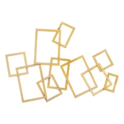 Metal Geometric Overlapping Rectangles Wall Decor Gold - CosmoLiving By Cosmopolitan -Home Decoration GUEST 1e1f071f 8c5d 437e b9ae 295940d20974