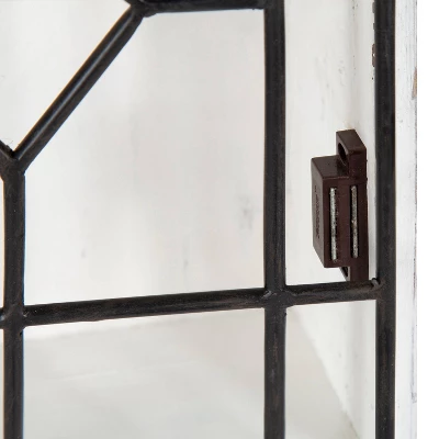 Megara Decorative Wooden Wall Hanging Curio Cabinet Whitewash Finish - Kate & Laurel All Things Decor 5 Megara Decorative Wooden Wall Hanging Curio Cabinet Whitewash Finish - Kate & Laurel All Things Decor - Image 3