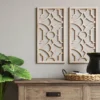 Set Of 2 Wood Lattice Wall Hanging Brown - Threshold™