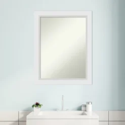 Amanti Art Blanco White Non-Beveled Wood Bathroom Wall Mirror 19 Amanti Art Blanco White Non-Beveled Wood Bathroom Wall Mirror -Home Decoration GUEST 2340ad56 14b2 4df4 b3bf f3c9e61b68ff