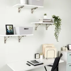 Built Industrial 2 Pack Folding L Wall Shelf Bracket, 10 Inch Collapsible Hardware With Locking Hinge For Garage Shelves, Holds 120lbs -Home Decoration GUEST 287cb2e8 070c 48d4 bea1 4033a2fb6480