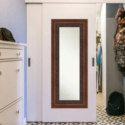 24" X 58" Non-Beveled Decorative Bronze Full Length On The Door Mirror - Amanti Art -Home Decoration GUEST 2a2b2ae4 641e 45ce b5a3 720bfb34acc5