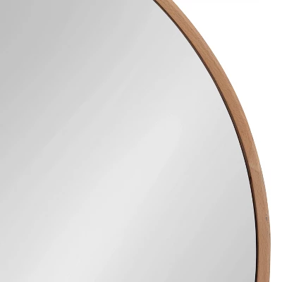 28" X 28" Norlund Framed Round Decorative Wall Mirror Natural - Kate & Laurel All Things Decor 5 28" X 28" Norlund Framed Round Decorative Wall Mirror Natural - Kate & Laurel All Things Decor - Image 3