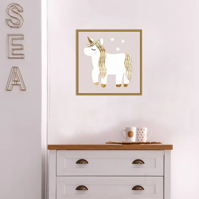 16" X 16" Sleepy Unicorn I By Victoria Barnes Framed Canvas Wall Art - Amanti Art 5 16" X 16" Sleepy Unicorn I By Victoria Barnes Framed Canvas Wall Art - Amanti Art - Image 3