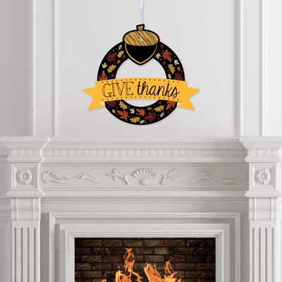 Big Dot Of Happiness Give Thanks - Outdoor Thanksgiving Party Decor - Front Door Wreath 4 Big Dot Of Happiness Give Thanks - Outdoor Thanksgiving Party Decor - Front Door Wreath - Image 2