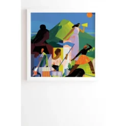 Sara Wong Women Empowering Women Framed Wall Canvas White/Blue - Deny Designs -Home Decoration GUEST 2c0d54eb a043 4a1b 8718 4bc4229bf741