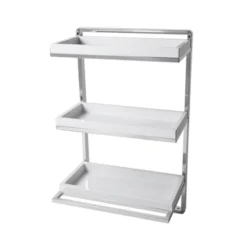 10.5" X 16" 3 Tier Wall Shelving Unit With Towel Rack And Trays Chrome/White - Danya B. -Home Decoration GUEST 2eb5ca16 9cc3 4227 933d 2778b11debe0
