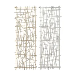Set Of 2 Metal Geometric Overlapping Lines Wall Decors - CosmoLiving By Cosmopolitan -Home Decoration GUEST 2f299803 abf2 4c4f 8f17 143f4ca62149