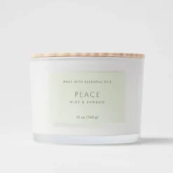 Wood Lidded Glass Wellness Peace Candle - Threshold™ -Home Decoration GUEST 2feb914f 8f52 46ab 912d 8ae6fe7aa3f3