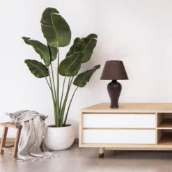 20.08" Traditional Ceramic Texture Imprint Winding Table Desk Lamp With Matching Fabric Shade Brown - Creekwood Home -Home Decoration GUEST 303af4e5 88fd 4cc3 9934 058b3b801859