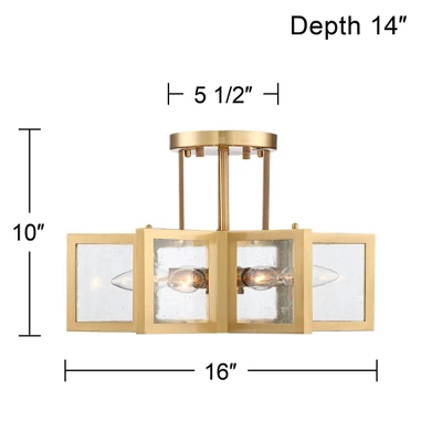 Possini Euro Design Casa Star Modern Ceiling Light Semi Flush Mount Fixture 16" Wide Warm Brass 6-Light Clear Glass For Bedroom Kitchen Living Room 7 Possini Euro Design Casa Star Modern Ceiling Light Semi Flush Mount Fixture 16" Wide Warm Brass 6-Light Clear Glass For Bedroom Kitchen Living Room - Image 5