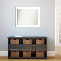 32" X 26" Non-Beveled Wedge White Wall Mirror - Amanti Art 13 32" X 26" Non-Beveled Wedge White Wall Mirror - Amanti Art -Home Decoration GUEST 30a7045c 9a5d 4108 9b3c dae485cb836e